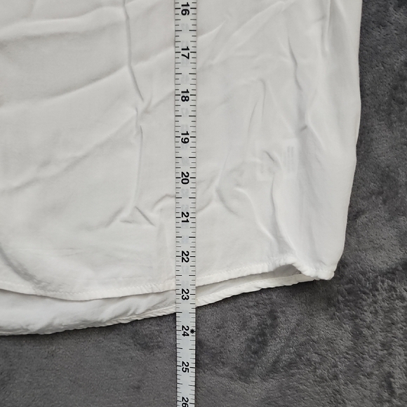 a.n.a White Blouse with Black And White Embroidered Yoke Detail - Picture 7 of 10